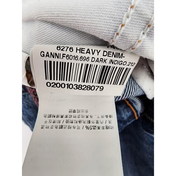 Ganni Dark Indigo Heavy Denim Straight Leg Jeans Women's Size 28 - Picture 8 of 11